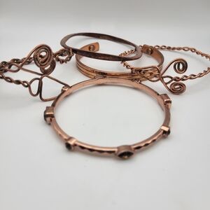 Copper Tone Bangle Bracelet Set
